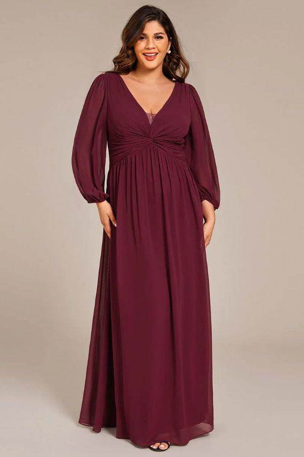 A-Line Maxi Chiffon Dress CS0681 - COCOMELODY